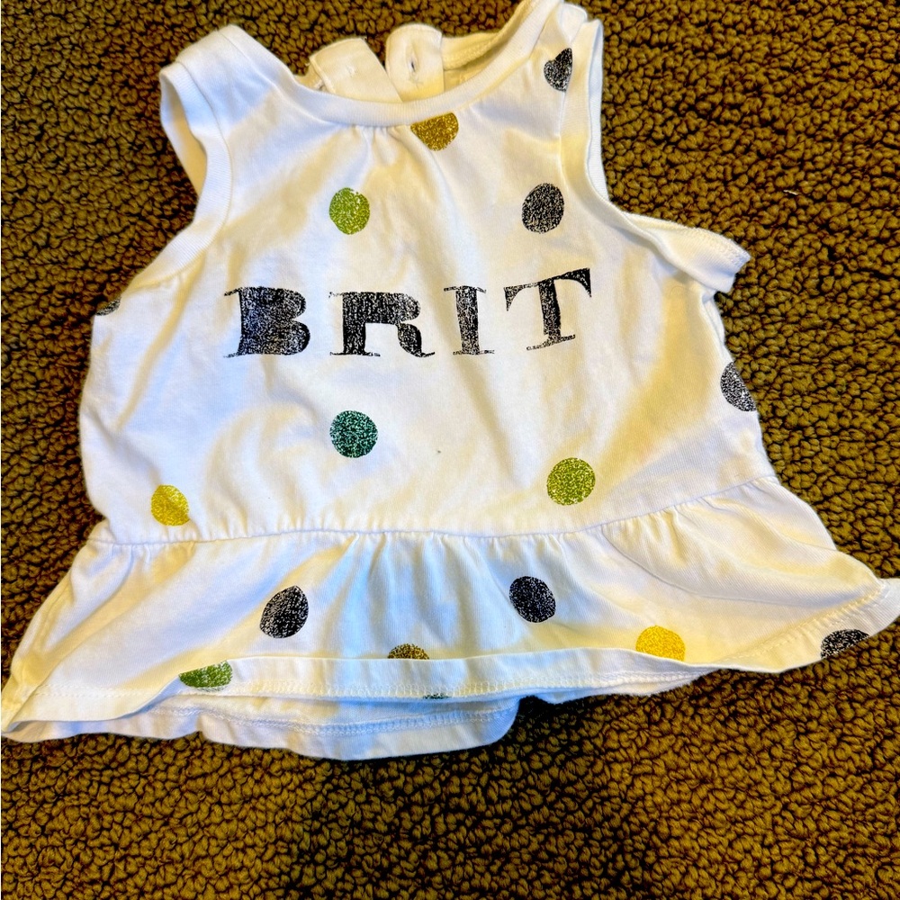 Burberry White Top with Colorful Dots